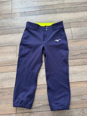 Mizuno Navy women’s softball Athletic Joggers with Yellow Waistband